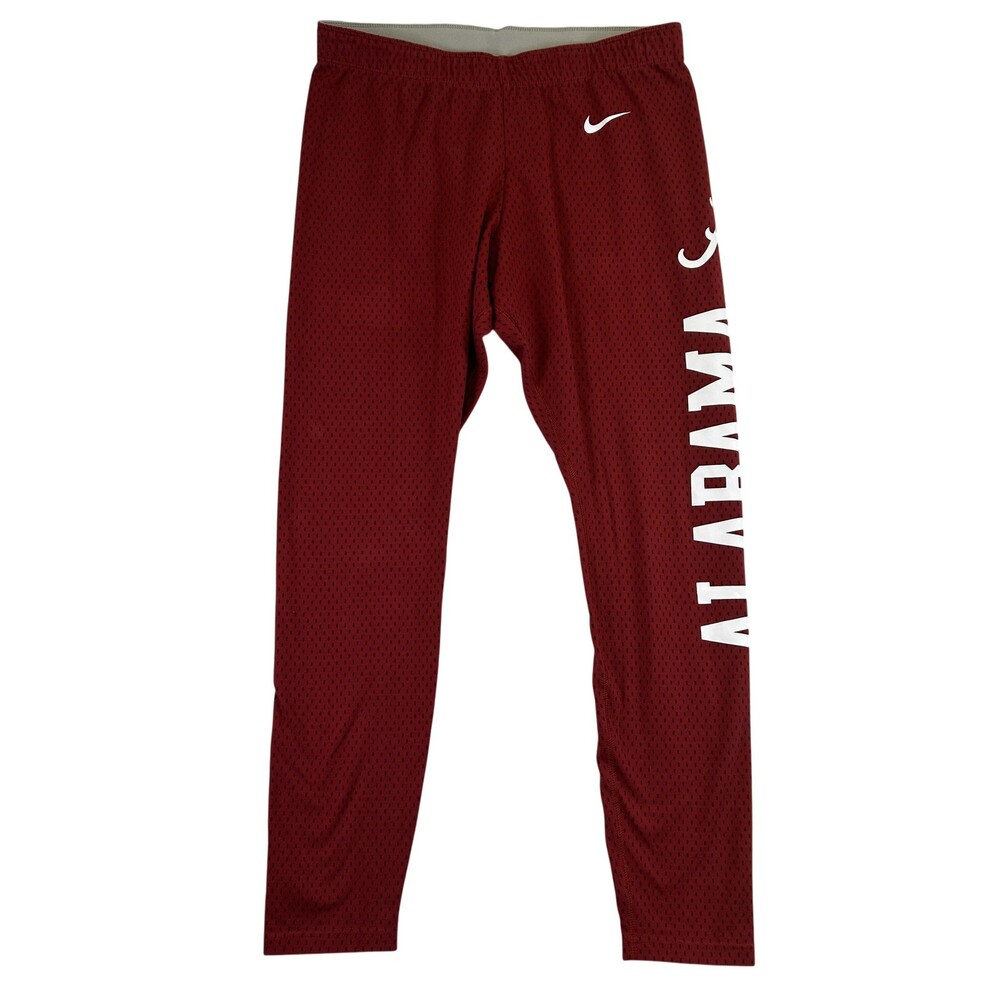 Alabama Crimson Tide Pants Womens Large Red NCAA Football Nike Mesh Leggings